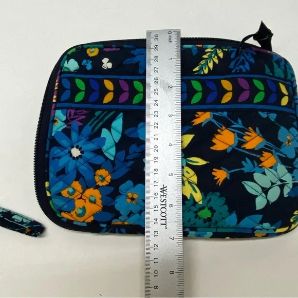 Vera Bradley Midnight Blue Floral Wallet Wristlet & Tablet Sleeve Zip Closure - Picture 9 of 14